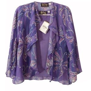 Bob Mackie Wearable Art purple 2 pc. Blouse